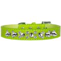 Mirage Pet Products Double Crystal & Spike Croc Dog CollarLime Green Size 14 720-18 LGC14